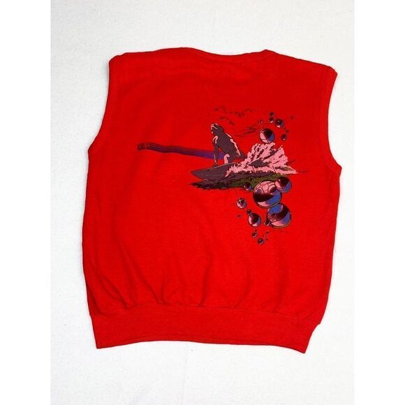 Vintage 80s Ocean Pacific OP Sweater Vest Large Red Beach Surf 1983